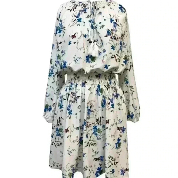 Women’s Taylor Dress Boho Spring Floral Elastic Waist Long Balloon Sleeve 10 - Picture 1 of 12